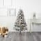 5ft. Pre-Lit Flocked Rock Springs Spruce Artificial Christmas Tree with Clear LED Lights